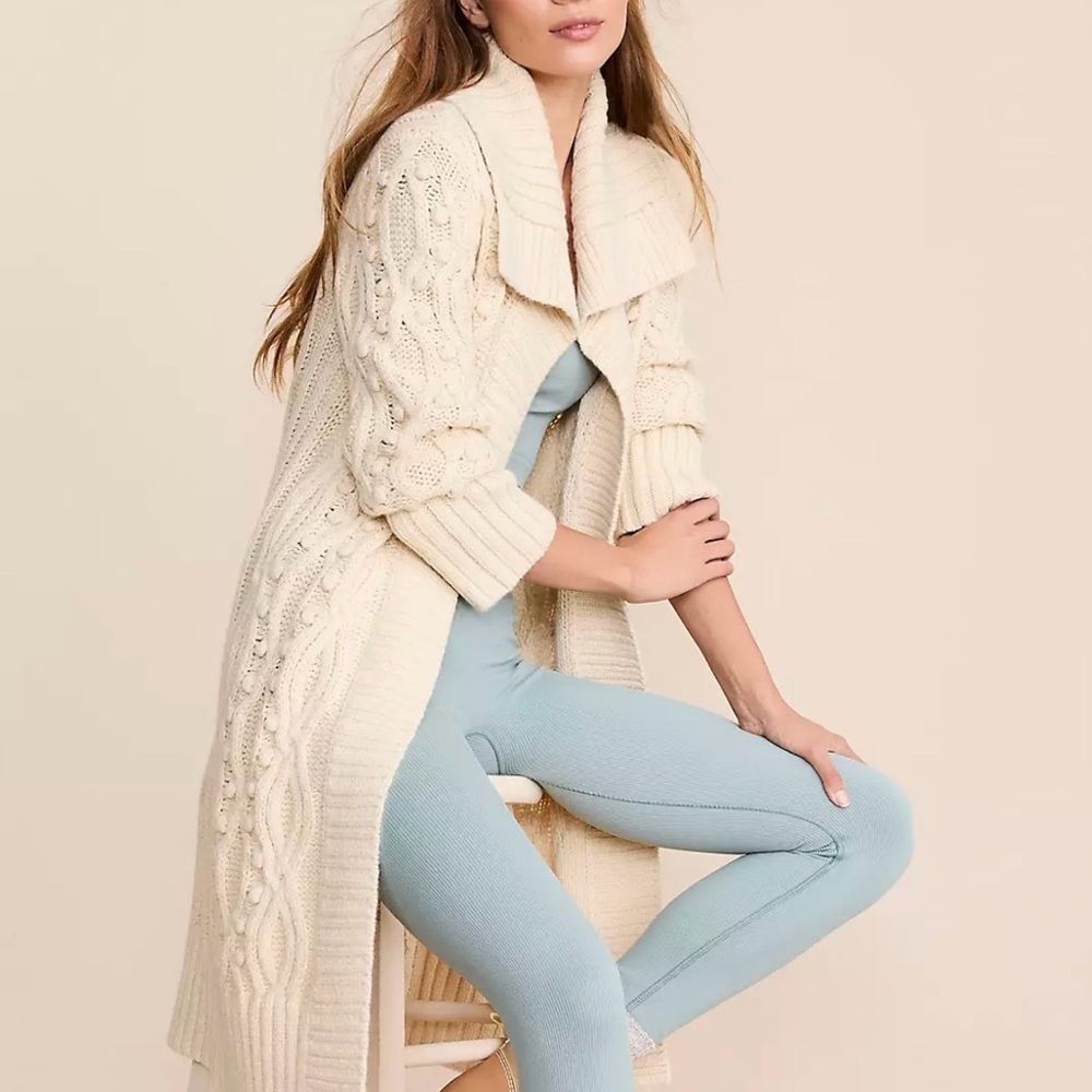 Lou & Grey XL Cable Maxi Open Cardigan